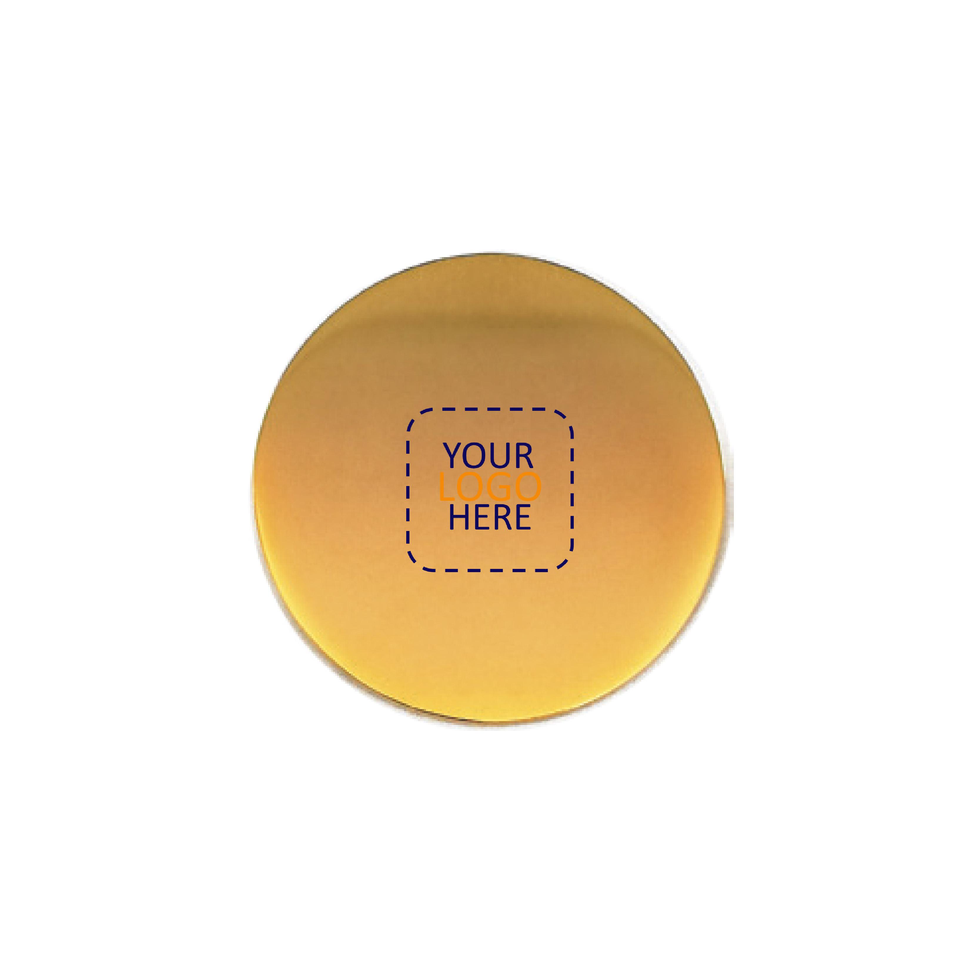 25 mm Gold Flat Round Design Metal badge